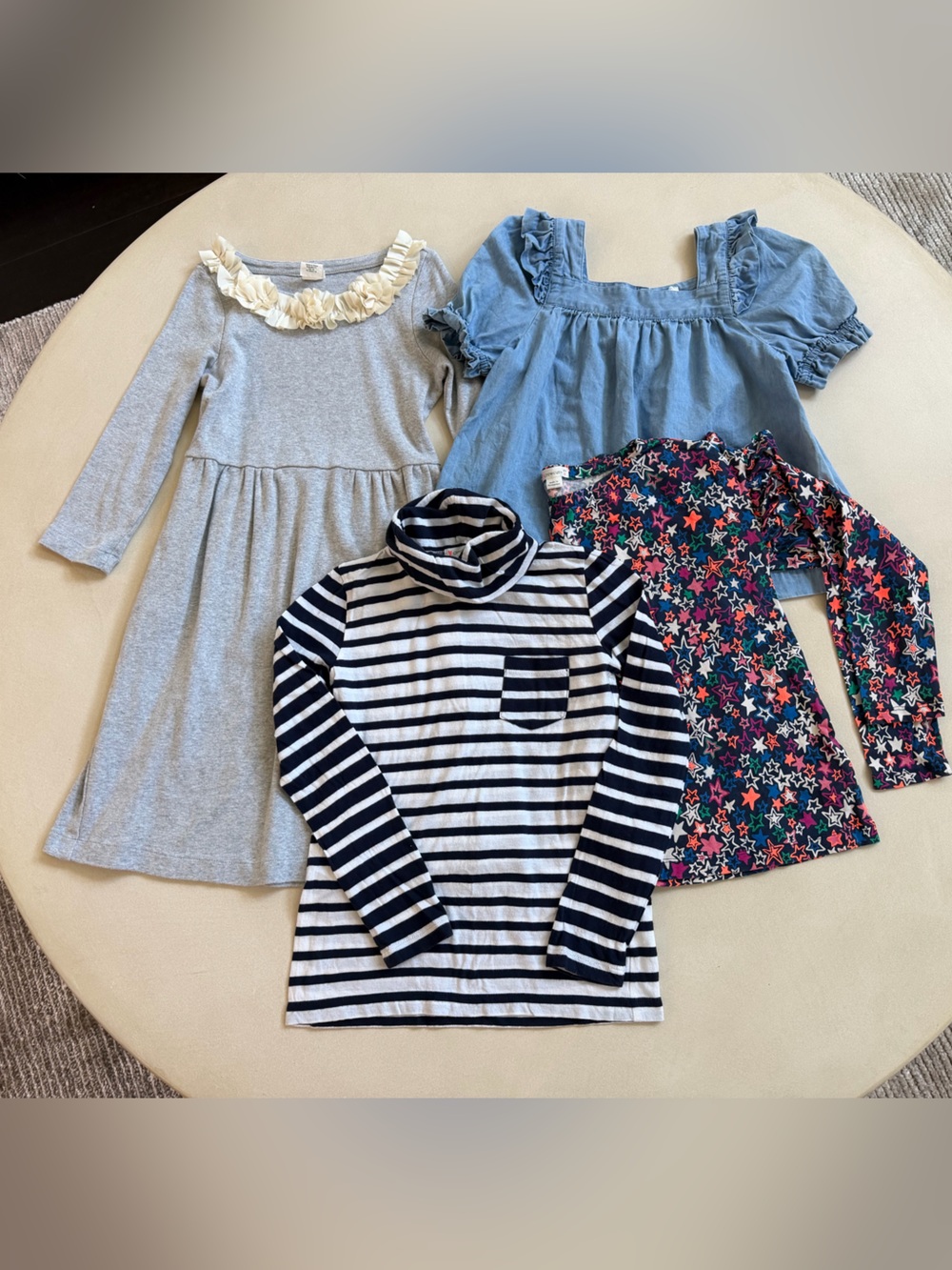 Crewcuts Bundle Dress, Denim Blouse, Tee.